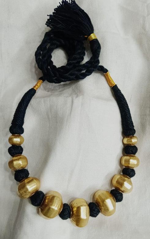 Gold plated Wax Faceted Beads Necklace (oversized beads)
