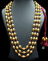 925 silver three line gold dholki necklace bormala