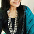 Three line dholki silver beads necklace, pure silver dholki mala, bormala
