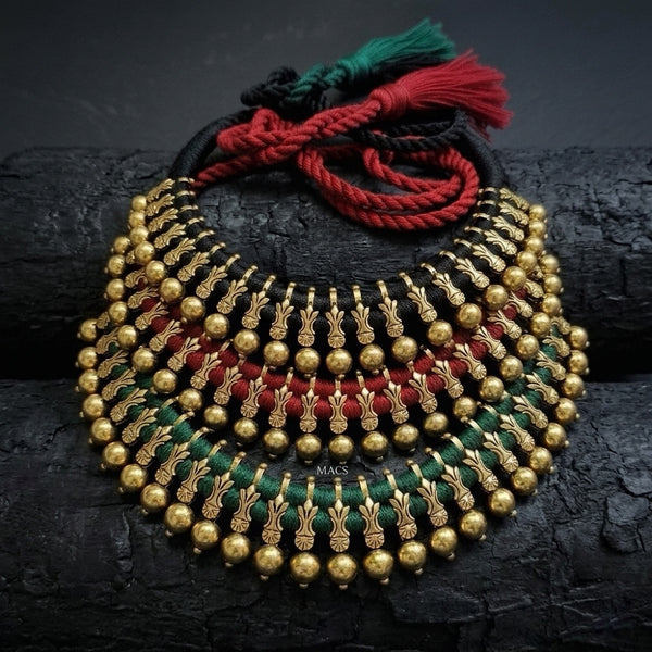 925 Gold plated Silver Thread Choker with earrings (pre order)