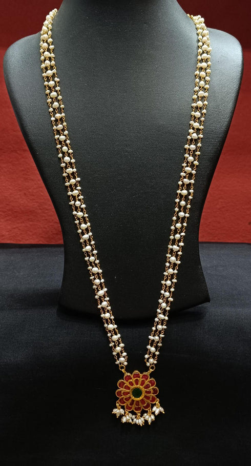 925 Kundan Pearl Necklace