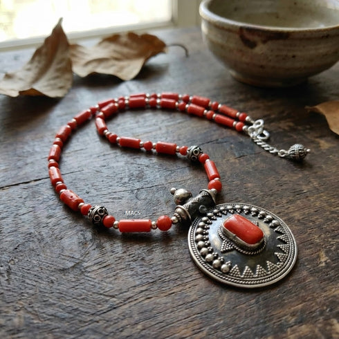 925 Silver Coral necklace