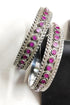 Silver stone bangles set (2.4)