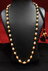 gold dholki beads necklace in single line