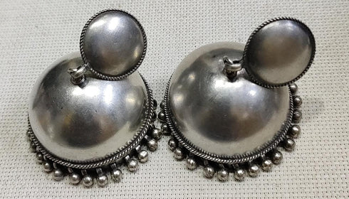 Plain Silver Big Jhumka