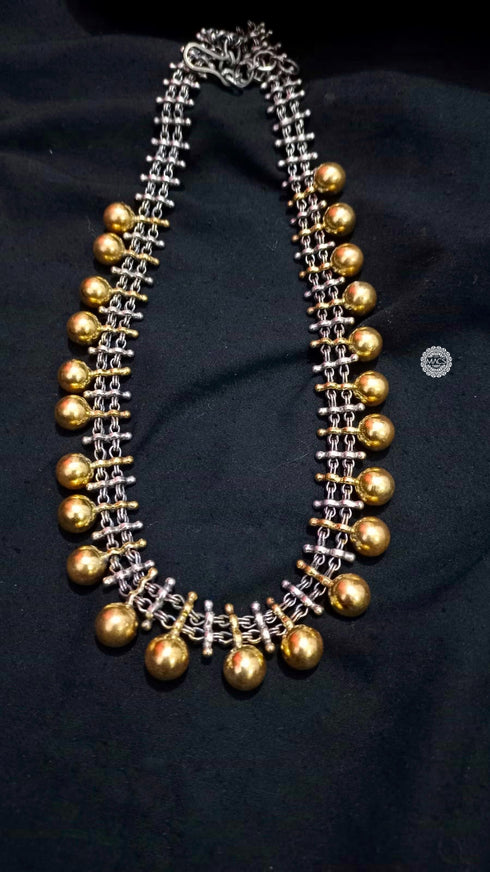 Classic dual tone ball necklace