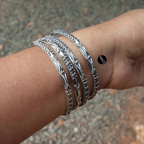925 sterling silver bangles, Pure Silver Rava Kada, Intricate Rawa Work Bangles