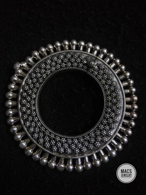 Silver Statement Gokhru kada (Size 2.4)
