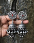 oxidised earrings jhumka, kashmiri jhumka earrings online, big jhumkas, house of jhumkas, vintage jhumka, jhumka design in silver, jhumka silver big earrings