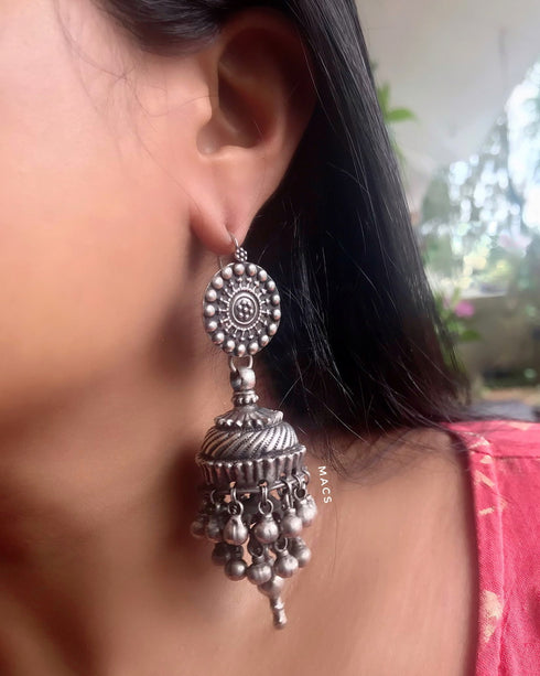 jhumki, jhumke, jumka, bollywood silver jhumka earrings, kan ka jhumka, silver jhumka earrings