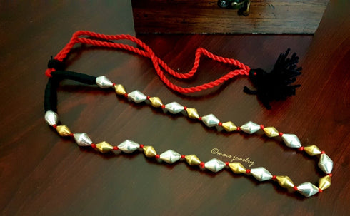 gold dholki necklace, dual tone dholki