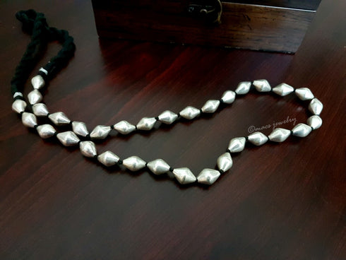 pure silver dholki beads necklace
