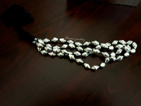 pure silver dholki necklace