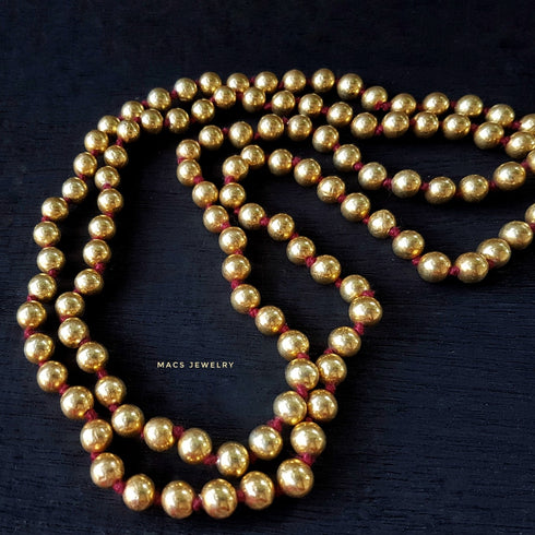 Two Line Round Gold Necklace