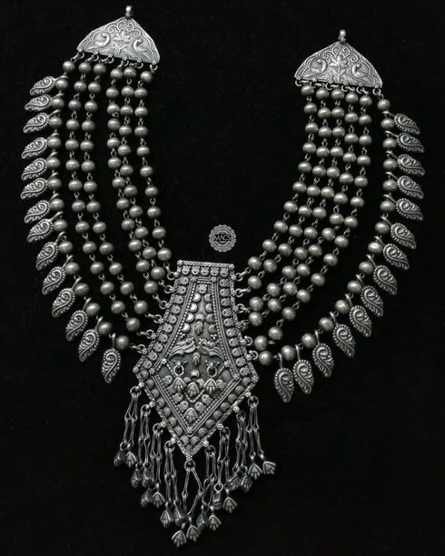 layered necklace, multi layered necklace, 3 layer necklace, trendy layered necklaces, silver layered necklace, tribal necklaces, pure silver necklace, layered beaded necklace