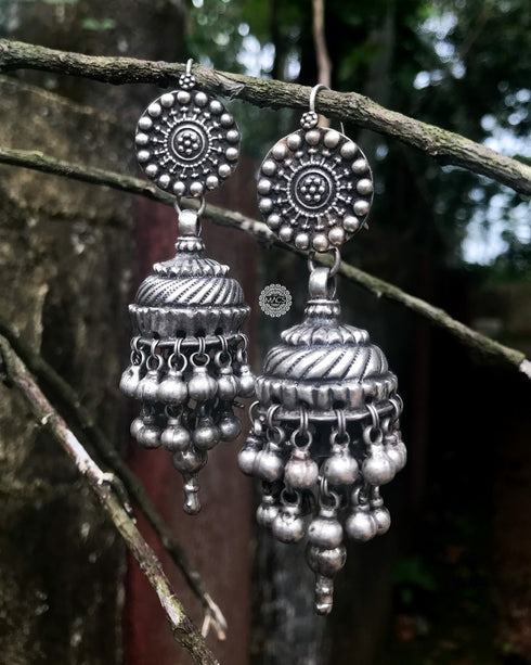 jhumka, jhumka earrings, jhumka jewellery, oxidized jhumka, jhumka design in silver, oxidised silver jhumkas, small jhumka earrings, latest jhumka, rajasthani jhumkas, oxidized earrings jhumka, silver jhumki
