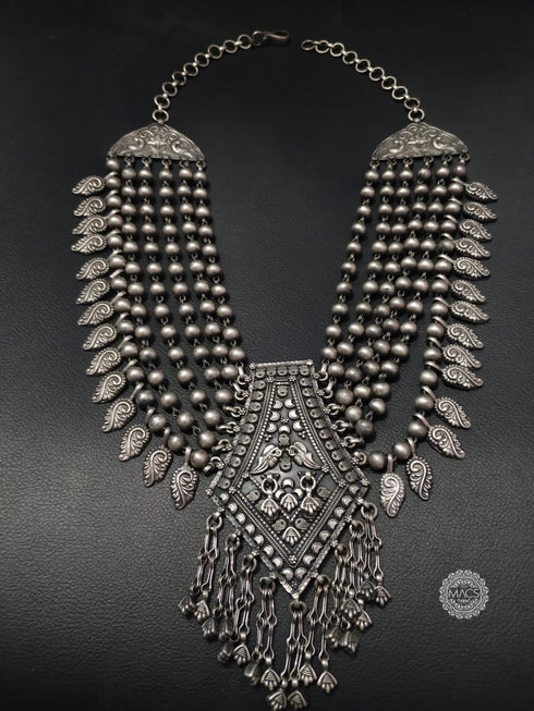 layered necklace, multi layered necklace, 3 layer necklace, trendy layered necklaces, silver layered necklace, tribal necklaces, pure silver necklace, layered beaded necklace