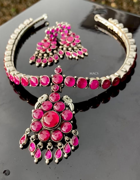 attigai, kemp attigai, kemp earrings, kemp jewellery, pink kemp stone jewellery