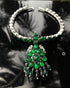 Green Addigai Silver Necklace (pre order)