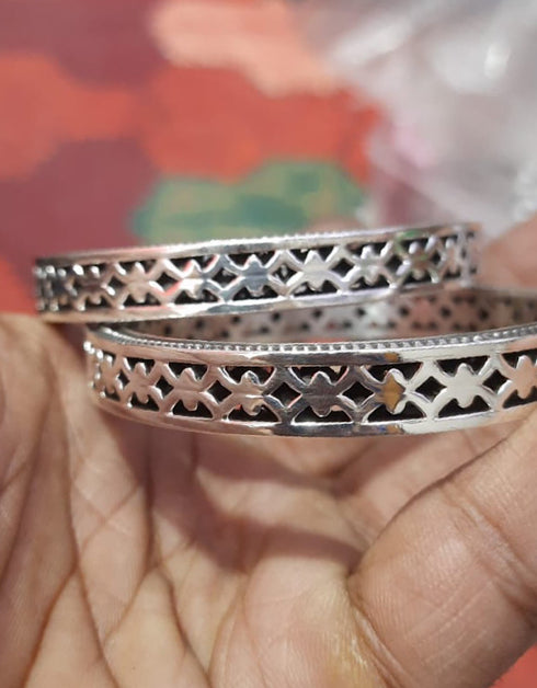 Silver Cut work Bangles (Set of 2)