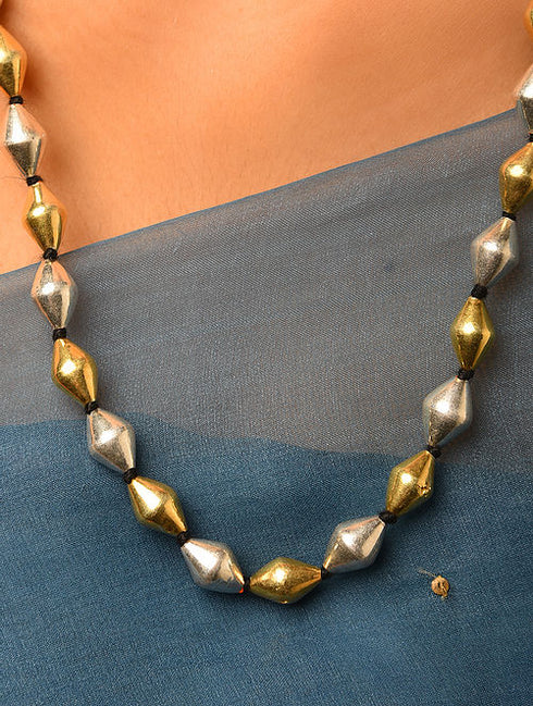 Single Line Dual tone Dholki Necklace