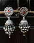 pure silver jhumka earrings, bollywood jhumka, oxidized jhumka, jhumka design in silver, oxidised silver jhumkas, latest jhumka, rajasthani jhumkas,silver jhumki, sonam kapoor jhumka