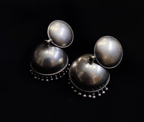 Plain Silver Big Jhumka