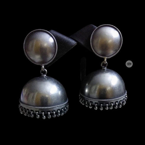 Plain Silver Big Jhumka