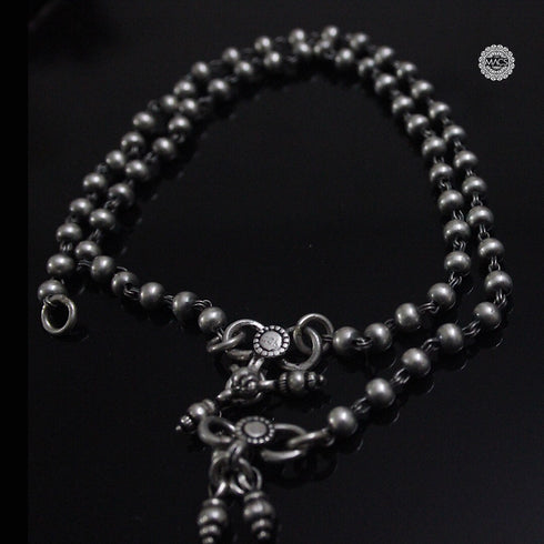 925 Silver ball anklet (pair)