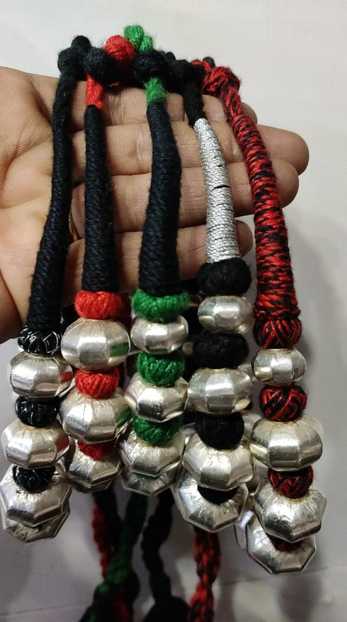 Wax Faceted Beads Silver Necklace (oversized beads)