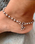 925 Silver ball anklet (pair)