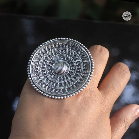 Bold handcrafted 925 sterling silver statement ring