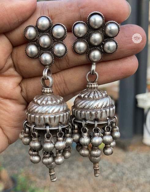 pure silver jhumka, bollywood silver jhumka earrings, silver jhumki, silver jhumka, silver jhumka earrings, oxidised jhumka, vintage jhumka, pure silver jhumkas with price, jhumka silver big earrings, 925 silver jhumkas