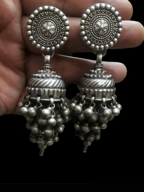 Vintage silver big ghungaroo jhumka