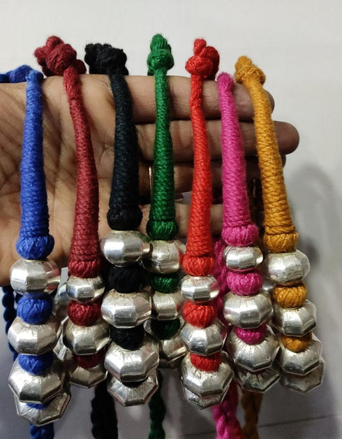 Wax Faceted Beads Silver Necklace (oversized beads)