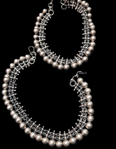Silver ball anklets (Pair)- Pre Order