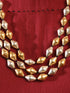 Dual tone 3 line Dholki Necklace