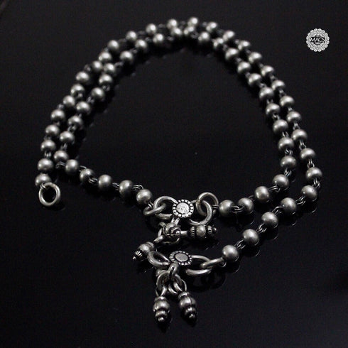 silver ball anklet, silver beads anklet, pure silver beads anklet, ball anklet