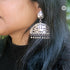 Silver peacock jali earrings