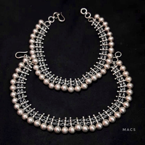 Silver ball anklets (Pair)- Pre Order