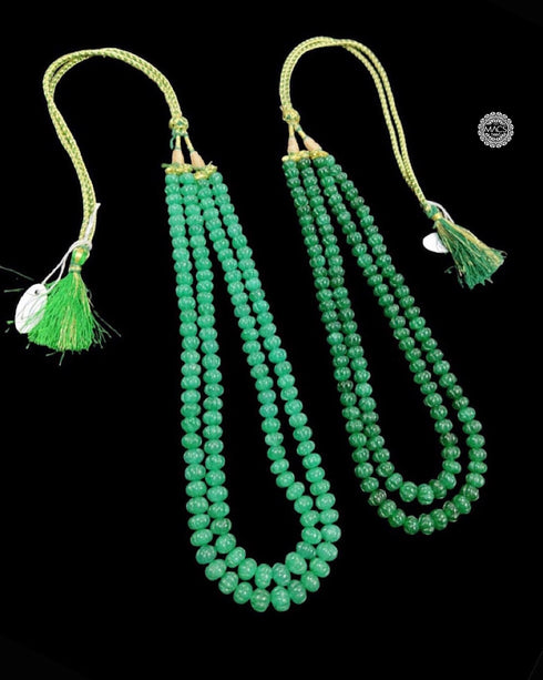 Green pumpkin beads necklace