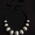 Wax Carved Beads Silver Necklace (oversized beads)