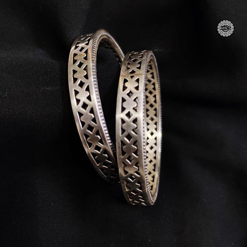 Silver Cut work Bangles (Set of 2)