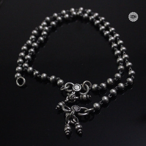 925 Silver ball anklet (pair)