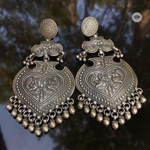 Tribal Silver long earrings