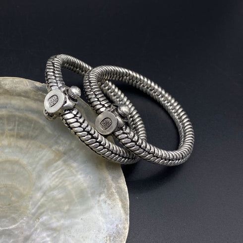 Silver Twisted Bangle Kada