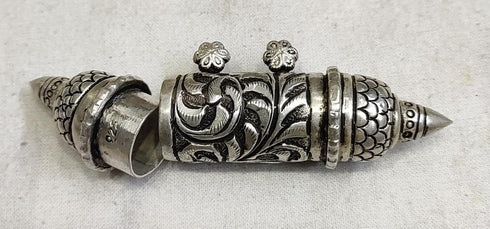 Silver taveez long necklace