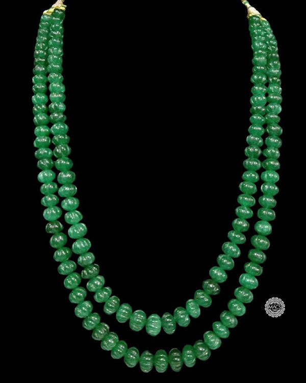 Green pumpkin beads necklace