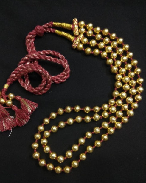 Two Line Round Gold Necklace