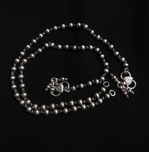 925 Silver ball anklet (pair)